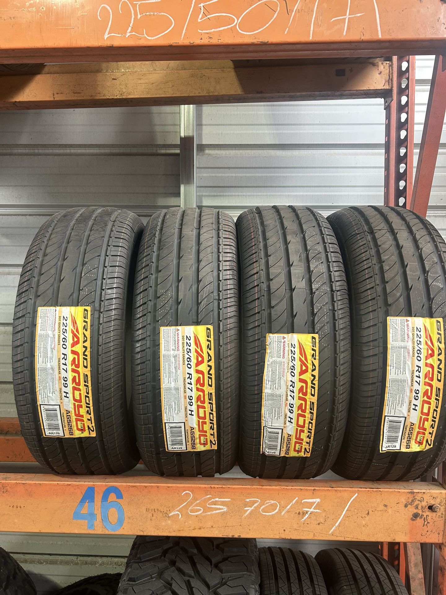 New 225/60 R 17 Arroyo Grand Sport 2 $105 Per Tire