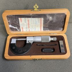 Etalon Switzerland Outside Micrometer 0-1" .0001" Graduation (With Wood Case)