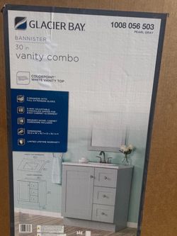 Glacier Bay Bannister 30 in. Vanity Combo Pearl Gray