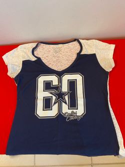 Dallas Cowboys Womens Burn Out Shirt w/ Bling On Star #60 Size EXTRA LARGE