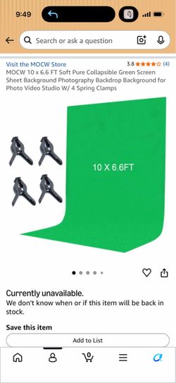 MOCW Large Green Screen Sheet