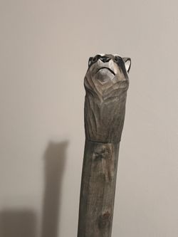 Raccoon walking stick