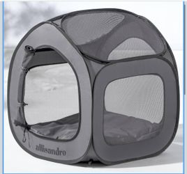 Lightweight Dog Crate, Foldable Pop-Up Kennel Travel Dog House 26" L x 26" W x 28.5" H, Light Grey