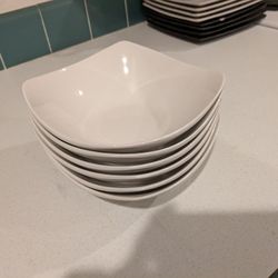 Six Soft Square Bowls