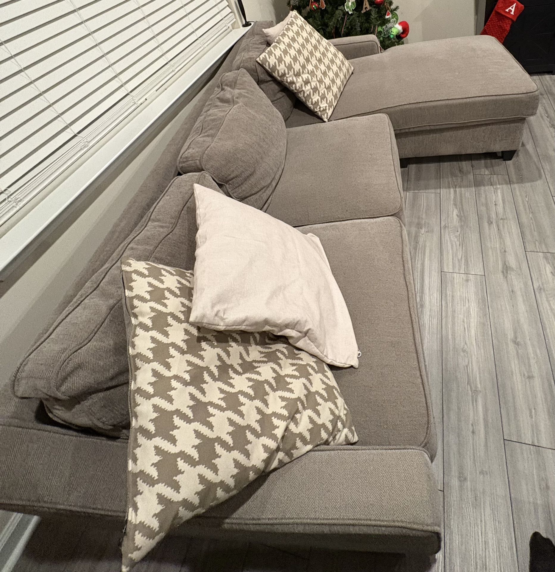 Tan Sectional With Storage And Chaise