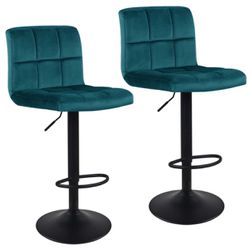 Adjustable Green Stools with metal frame (2)