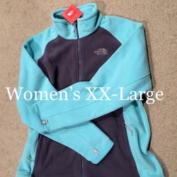 NORTH FACE / WARM Soft Cozy Fleece Sweatshirt Jacket COZY Coat / Women's XX-Large 2XL (XXL) / Retails $180+ Tax / Brand New w/ Tags!! / Mint & Grey 
