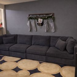 Wayfair Gray Corduroy Sectional couch Unused & Excellent Condition