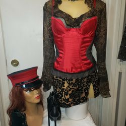 Steamy Punk! Corset ,skirt,blouse,jacket, Belt,hat. Shoes Not Included0