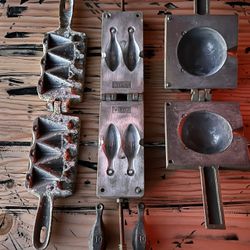 Vintage Fishing Lead Weight Molds