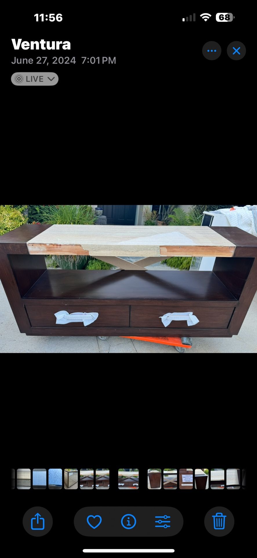 NEW :: Laurel Canyon Estrada Console :: Damage to top :: 13