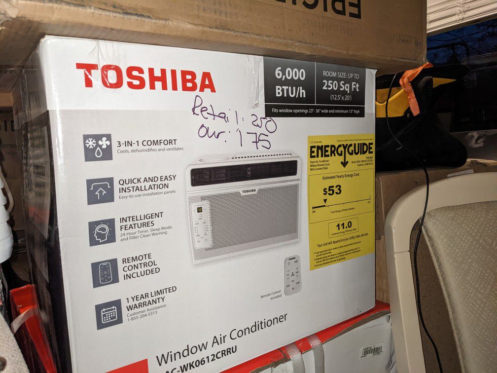 New Toshiba 6,000 Btu Window Ac Unit 3 In 1 