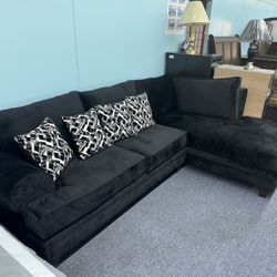 NEW Black Sectional Sofa❣️ Finance Available, $39 Down, New In Box