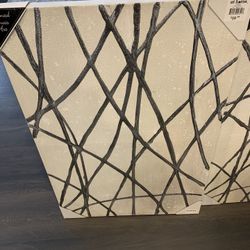 Paintings- Cream And Silver