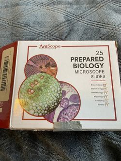 Microscope Slides: 25 prepared biology slides by AmScope
