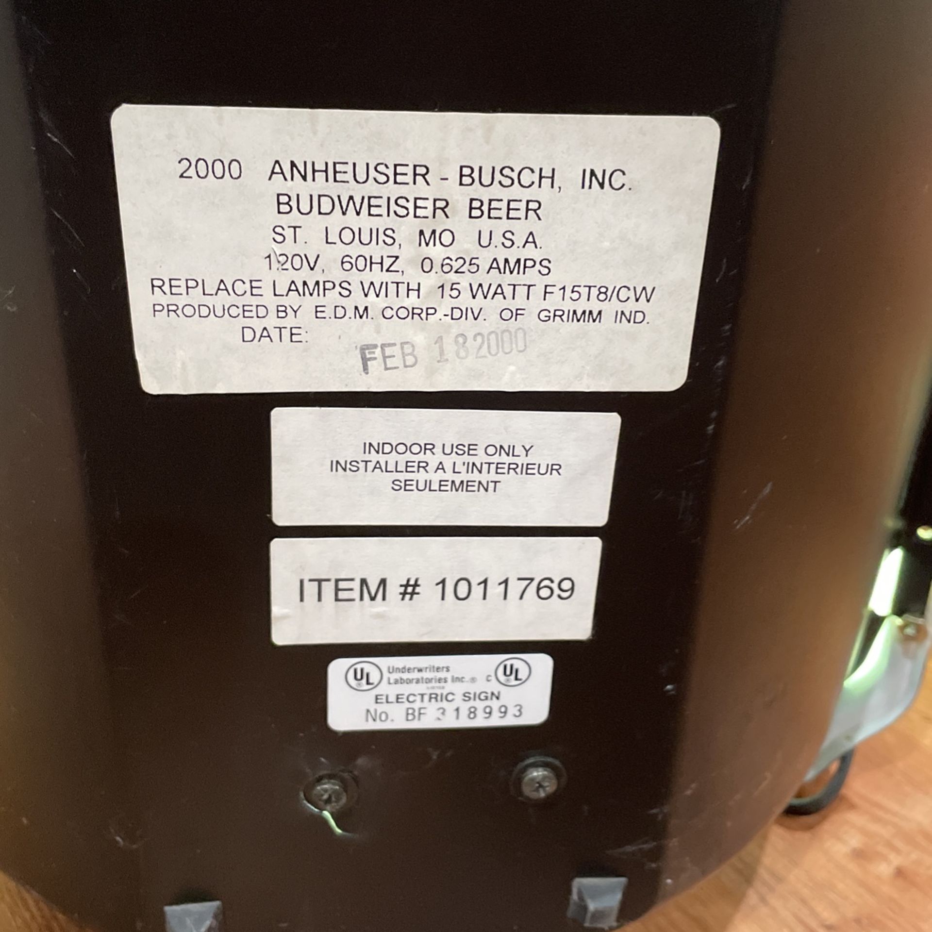 Incredibly rare 25” Lighted busch NA Can Sign