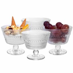 NEW 9oz Glass Dessert Bowls Breakfast Cups, Dessert cup Set of 4