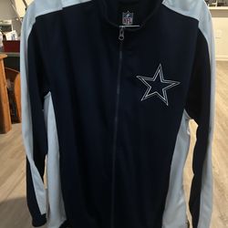 Official NFL Dallas Cowboys Full-Zip Track Jacket Mens Large Navy Blue White