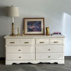 Cream Six Drawer Dresser