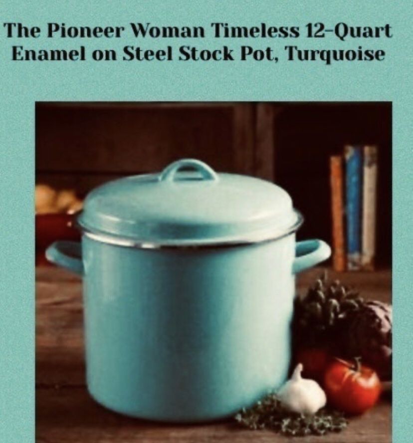 The Pioneer Woman Sweet Rose 12-Quart Enamel on Steel Stock Pot