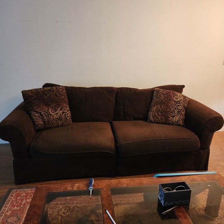 FREE Sofa. Brown chenille, In Everett LAST CHANCE