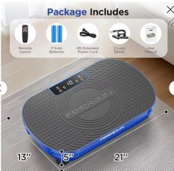 FEIERDUN Vibration Plate Exercise Machine, Curved Vibration Plate for Lymphatic Drainage Weight Loss