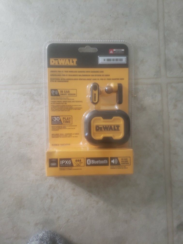 DEWALT Jobsite Pro-X1 True Wireless Earbuds with Charging Case