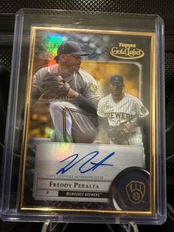 /75 Freddy Peralta Topps Gold Label Auto Card