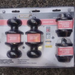 Defiant Project Pack 2 Sets Of Keyed Entry And Dead Bolts Keyed Alike New Nib