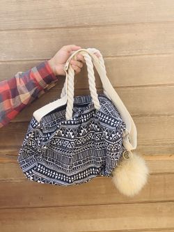 Tribal tote bag black and white