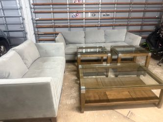 Living Room Furniture Set – Sofa, Loveseat & Tables