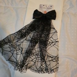 Black Ribbon Veil Hairclip