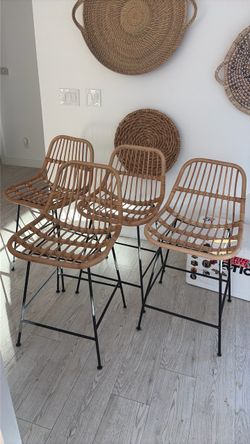 4 boho barstools