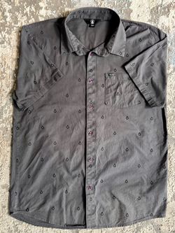 Volcom Patterson Short Sleeve Shirt Men’s XL Charcoal Gray