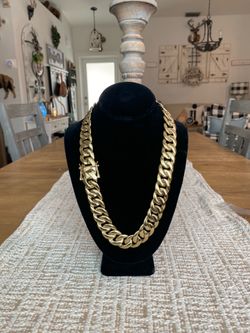 22mm Cuban Link Gold Plated Necklace 22mm