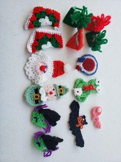 Hand crocheted holiday figures