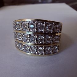 10K Gold & Diamonds Illusion Set Ring