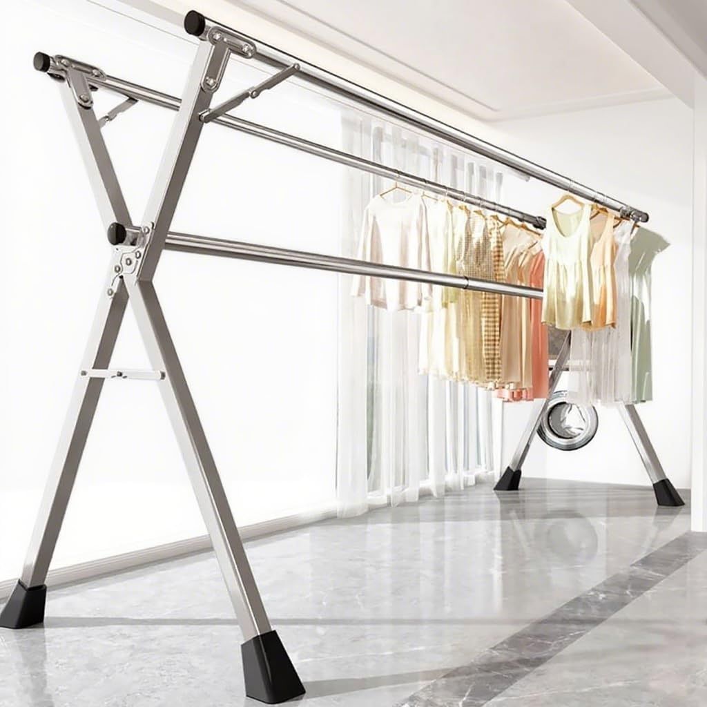 Folding Rust-Proof Indoor X-Shape Drying Rack,Stainless Steel Laundry Drying Rack