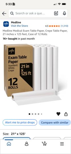 Medline Exam Table Paper