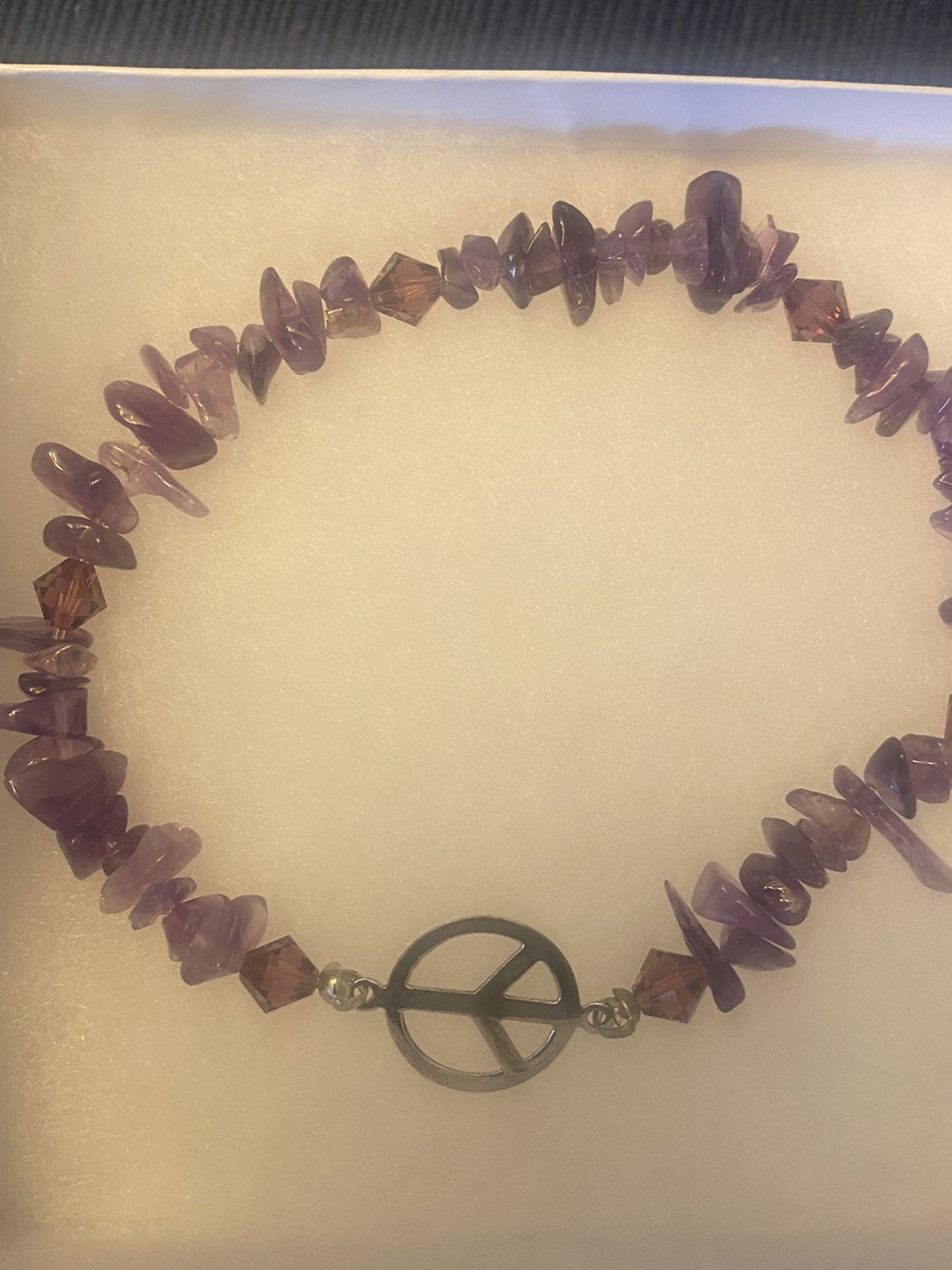 Genuine Amethyst Ankle Bracelet