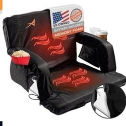 ACELETIQS Stadium Seats for Bleachers with Back Support – USB Battery Included - Upgraded 3 Levels of Heat - Foldable Chair - Cushioned, 4 Pockets,