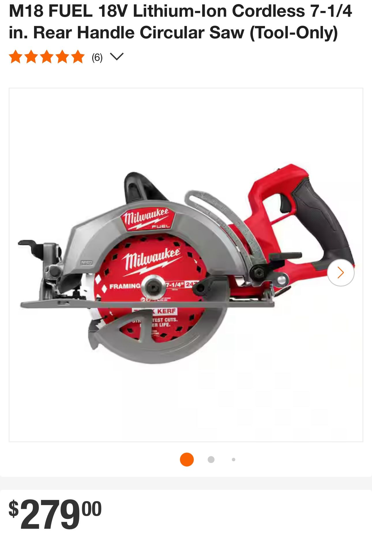 Milwaukee Cordless Skill Saw 7 1/4”
