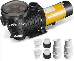 Hayward Super Pump W3SP2607X10: 1 HP, 115/230V, 2" ports, for in-ground pools.