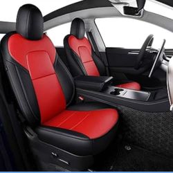 5 seats INCH EMPIRE Seat Cover Custom Fit for Tesla Model 3 Model Y Synthetic Leather Car Seat Cushion Protector for 2017 2018 2019 2020 2021 2022 All