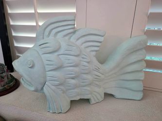 Large Ceramic Fish Sculpture Decor