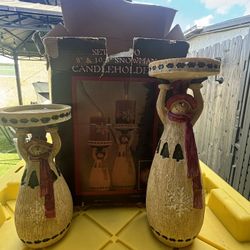 Snowman candle holders