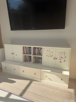 Pottery Barn Cameron cabinet and cubby storage system