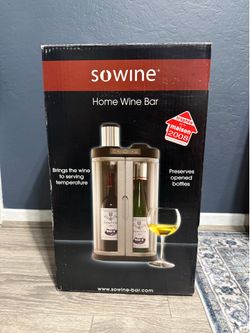 New Sowine Home Wine Bar 2-Bottle Dual Zone Countertop Chiller, Digital Display