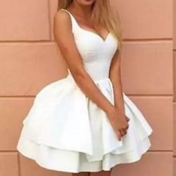 Short Satin Wedding Dress