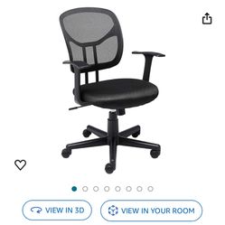 Amazon Basics Mesh Mid-Back Adjustable-Height 360-Degree Swivel Office Desk Chair with Armrests, Lumbar Support and Easy to Assemble, Black 